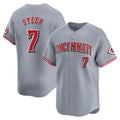 harde C.Reds #7 Spencer Steer Player Gray Home Limited Stitched Jerseys