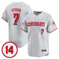 harde C.Reds #7 Spencer Steer Player Gray Vapor Premier Limited Home Stitched Jerseys