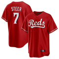 harde C.Reds #7 Spencer Steer Player Red Home Game Stitched Jerseys