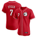 harde C.Reds #7 Spencer Steer Player Red Limited Elite Home Game Stitched Jerseys