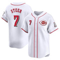 harde C.Reds #7 Spencer Steer Player White Home Limited Stitched Jerseys