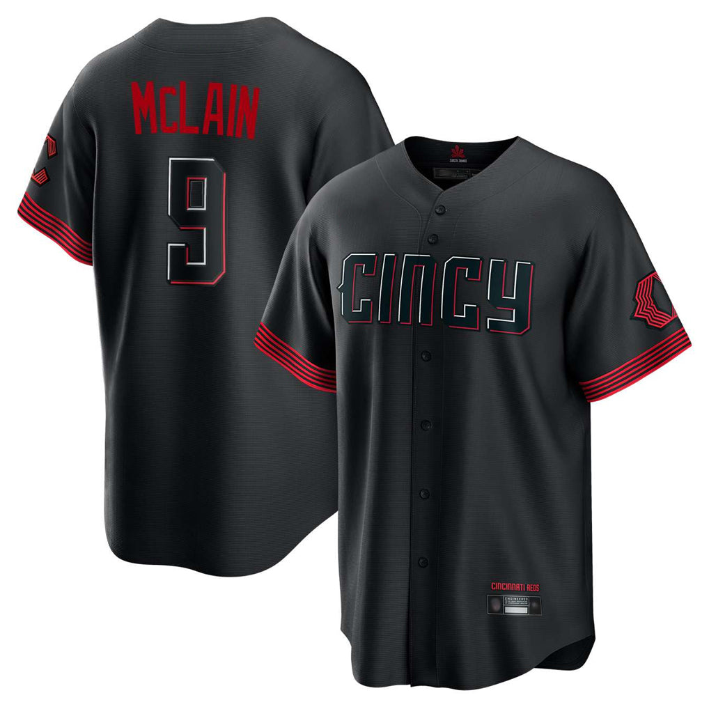 harde C.Reds #9 Matt McLain Player Black City Connect Home Game Stitched Jerseys
