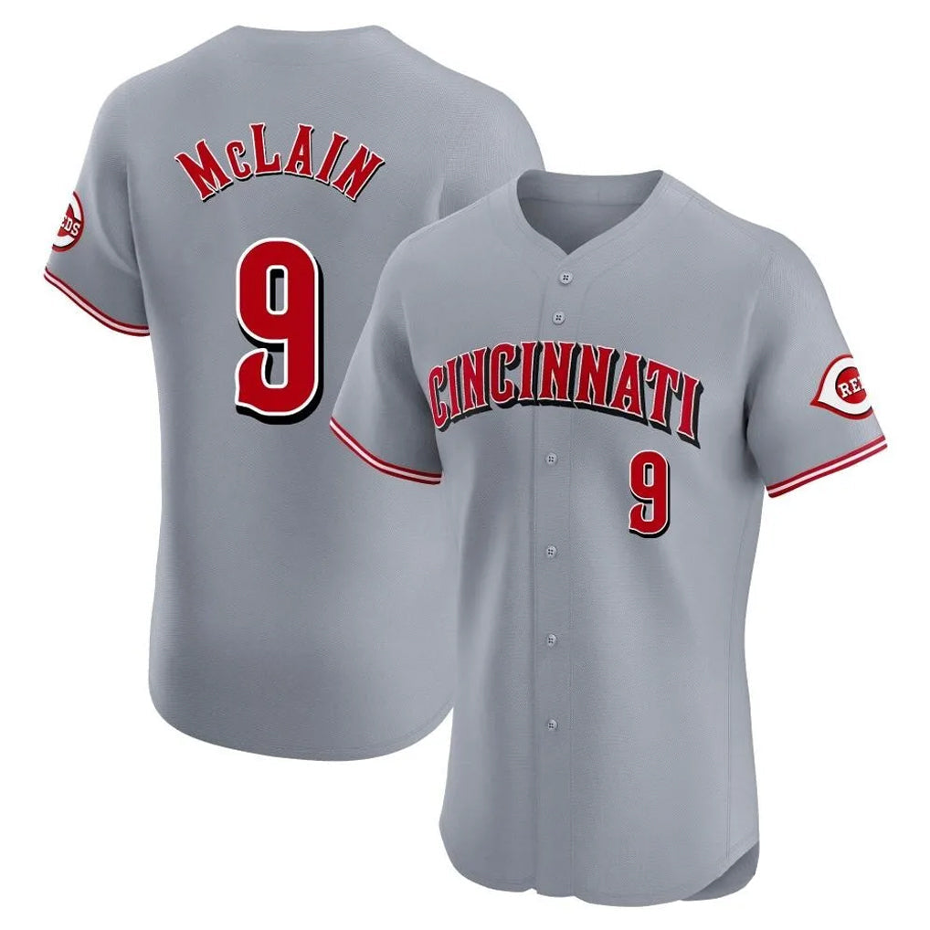 harde C.Reds #9 Matt McLain Player Gray Limited Elite Home Stitched Jerseys