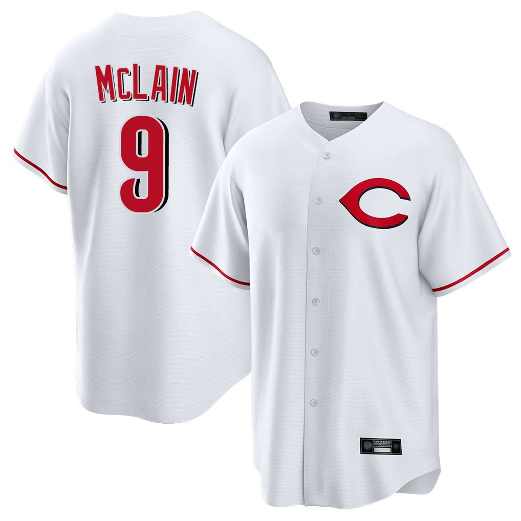 harde C.Reds #9 Matt McLain Player White Home Game Stitched Jerseys
