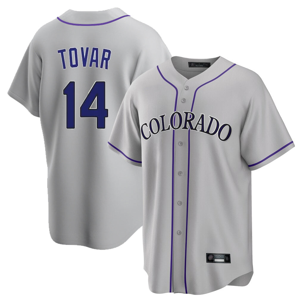 harde C.Rockies #14 Ezequiel Tovar Player Gray Game Home Stitched Jerseys