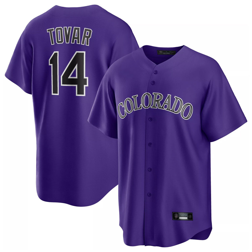 harde C.Rockies #14 Ezequiel Tovar Player Purple Game Home Stitched Jerseys