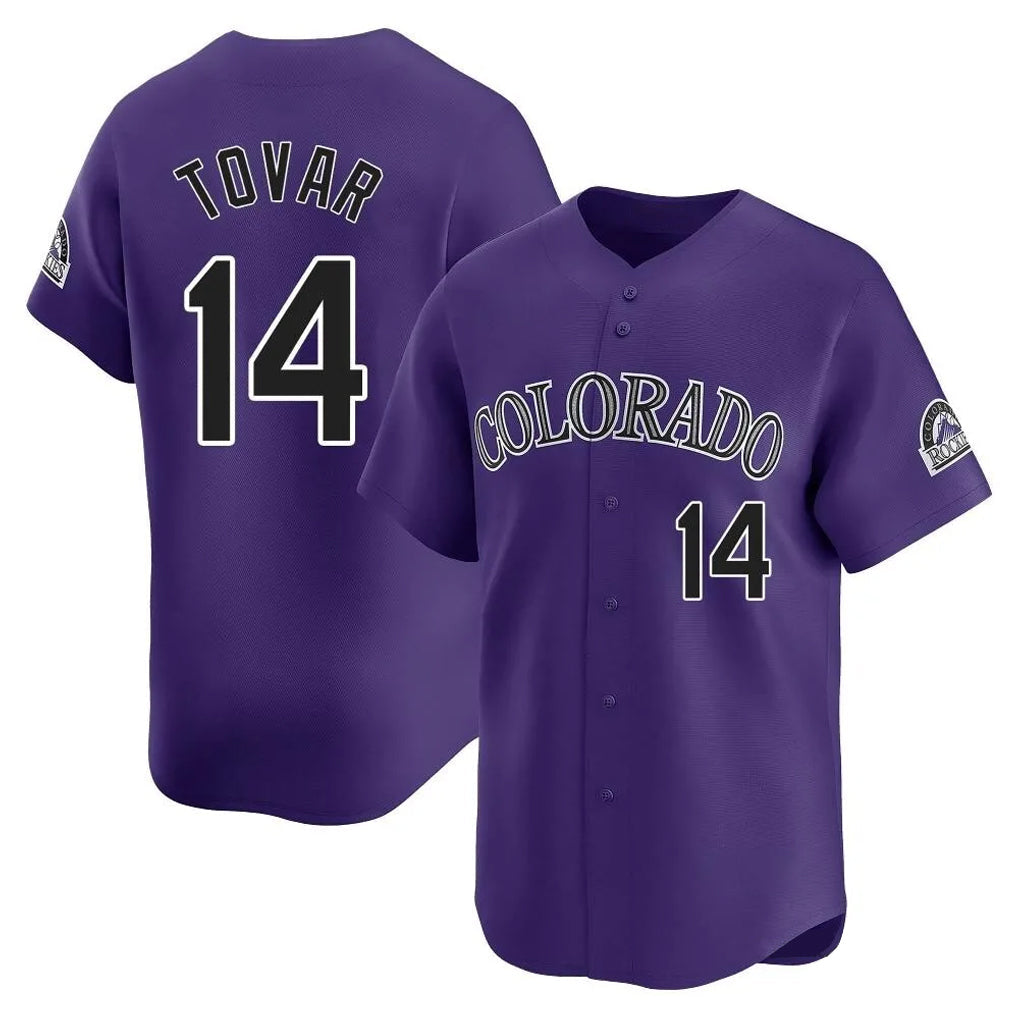 harde C.Rockies #14 Ezequiel Tovar Player Purple Limited Home Stitched Jerseys