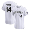 harde C.Rockies #14 Ezequiel Tovar Player White Limited Elite Home Stitched Jerseys