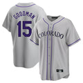 harde C.Rockies #15 Hunter Goodman Player Gray Game Home Stitched Jerseys