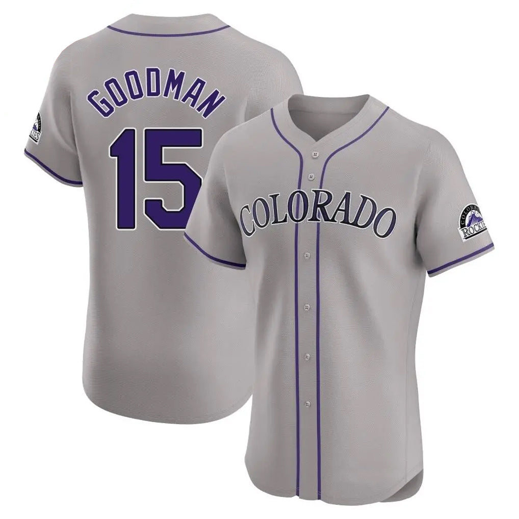 harde C.Rockies #15 Hunter Goodman Player Gray Limited Elite Home Stitched Jerseys