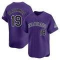 harde C.Rockies #19 Charlie Blackmon Player Purple Limited Home Stitched Jerseys