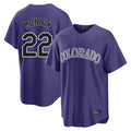 harde C.Rockies #22 Mickey Moniak Player Purple Game Home Stitched Jerseys