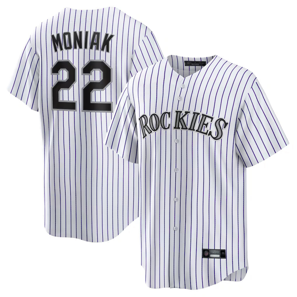 harde C.Rockies #22 Mickey Moniak Player White Game Home Stitched Jerseys