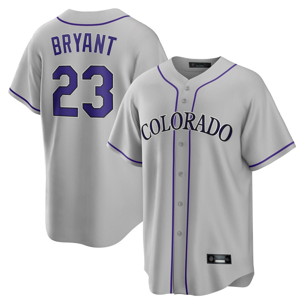 harde C.Rockies #23 Kris Bryant Player Gray Game Home Stitched Jerseys