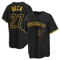 harde C.Rockies #27 Jordan Beck Player Black Snake Skin City Home Game Stitched Jerseys