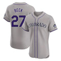 harde C.Rockies #27 Jordan Beck Player Gray Limited Elite Home Stitched Jerseys
