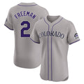harde C.Rockies #2 Tyler Freeman Player Gray Limited Elite Home Stitched Jerseys