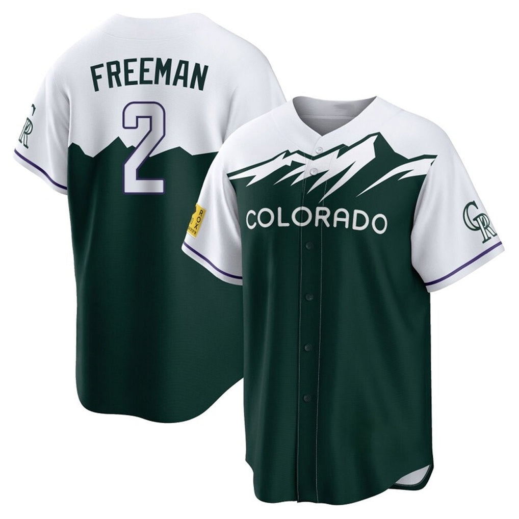 harde C.Rockies #2 Tyler Freeman Player Green City Connect Home Game Stitched Jerseys