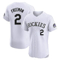 harde C.Rockies #2 Tyler Freeman Player White Limited Elite Home Stitched Jerseys
