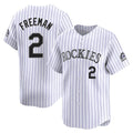 harde C.Rockies #2 Tyler Freeman Player White Limited Home Stitched Jerseys