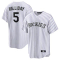 harde C.Rockies #5 Matt Holliday Player White Game Home Stitched Jerseys