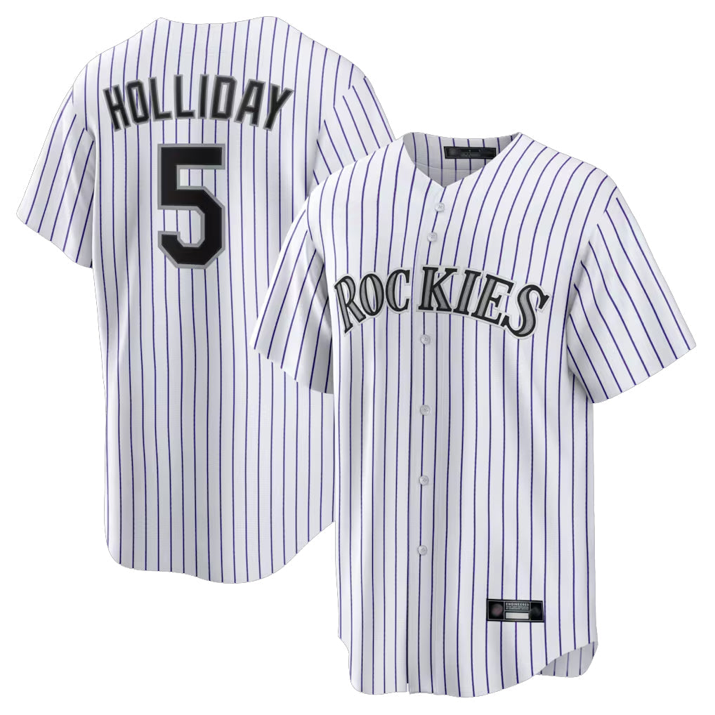 harde C.Rockies #5 Matt Holliday Player White Game Home Stitched Jerseys