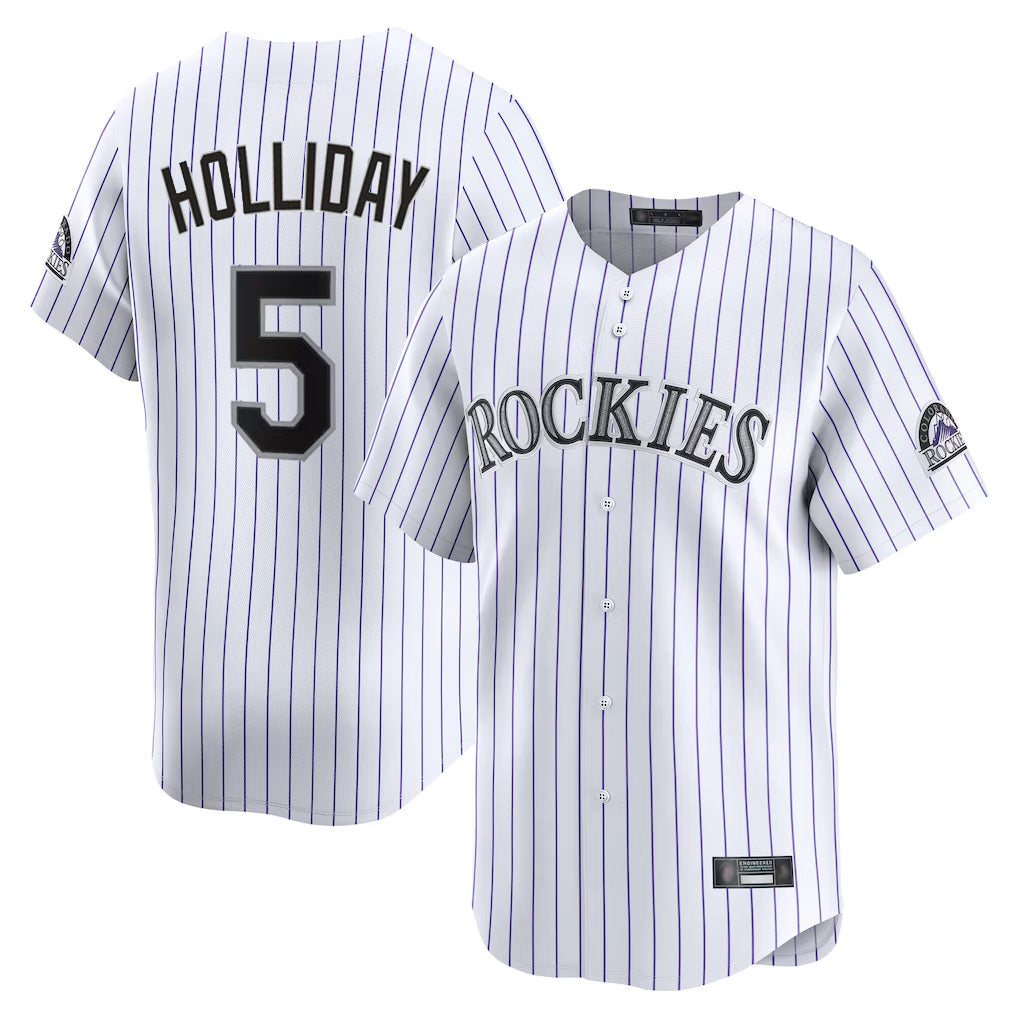 harde C.Rockies #5 Matt Holliday Player White Limited Home Stitched Jerseys
