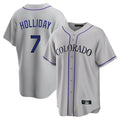 harde C.Rockies #7 Matt Holliday Player Gray Game Home Stitched Jerseys