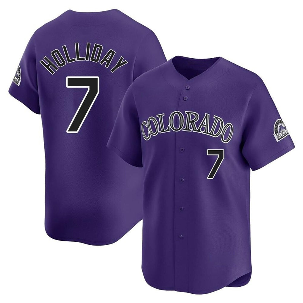 harde C.Rockies #7 Matt Holliday Player Purple Limited Home Stitched Jerseys