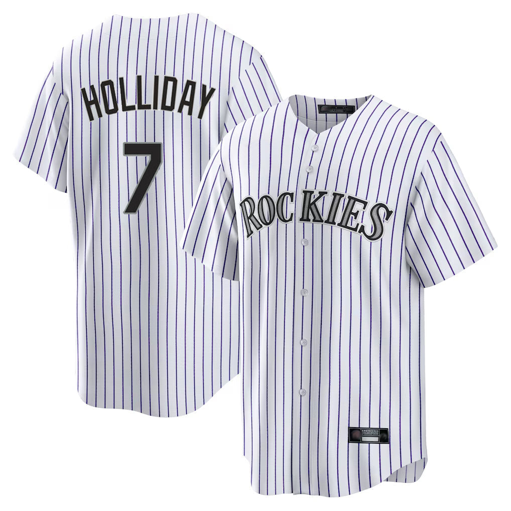 harde C.Rockies #7 Matt Holliday Player White Game Home Stitched Jerseys