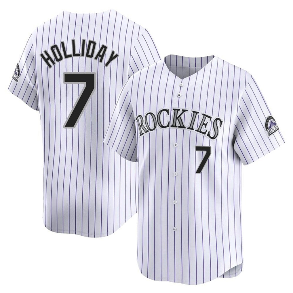 harde C.Rockies #7 Matt Holliday Player White Limited Home Stitched Jerseys