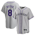 harde C.Rockies #8 Ryan Ritter Player Gray Game Home Stitched Jerseys
