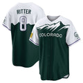 harde C.Rockies #8 Ryan Ritter Player Green City Connect Home Game Stitched Jerseys