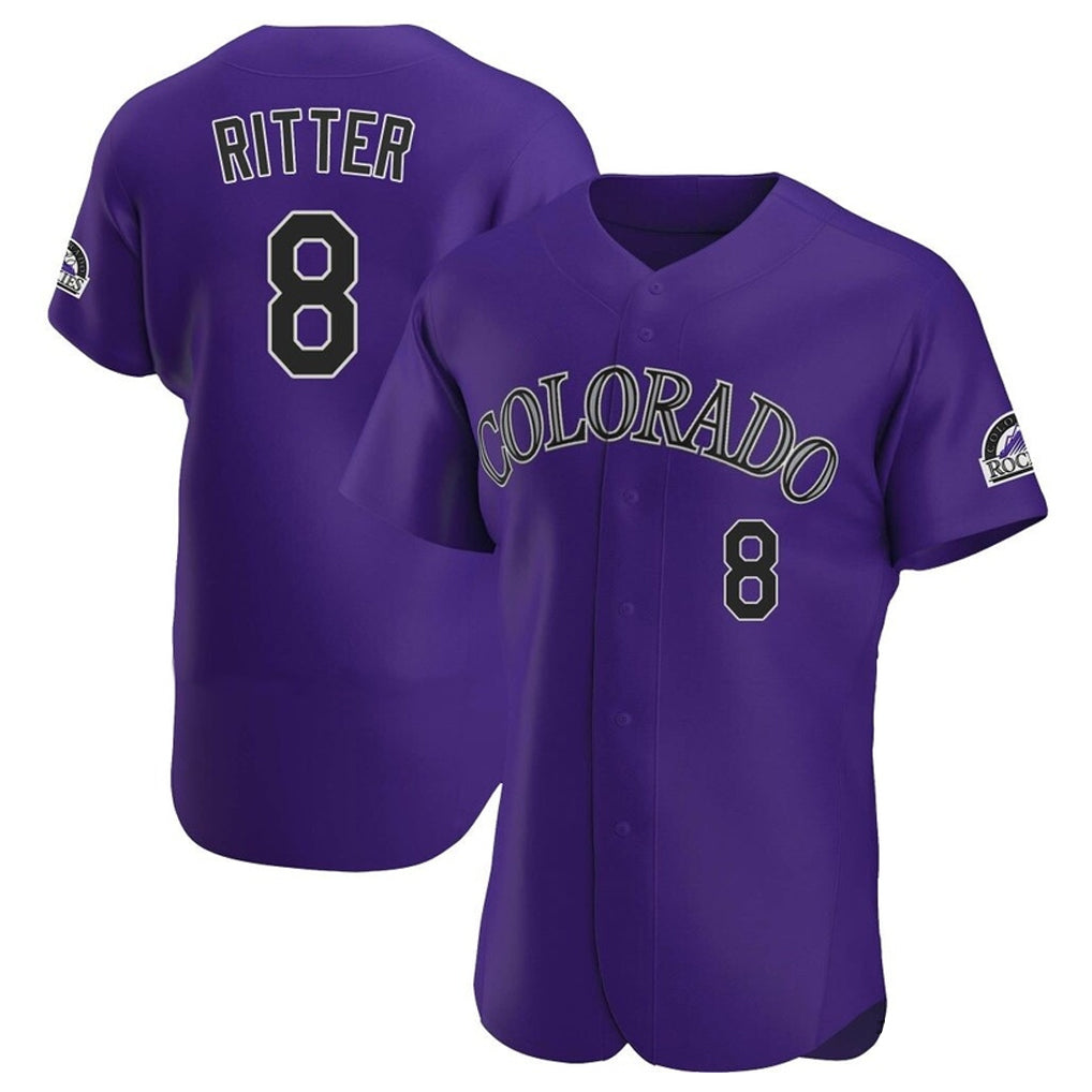 harde C.Rockies #8 Ryan Ritter Player Purple Limited Elite Home Stitched Jerseys