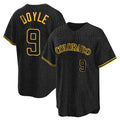 harde C.Rockies #9 Brenton Doyle Player Black Snake Skin City Home Game Stitched Jerseys