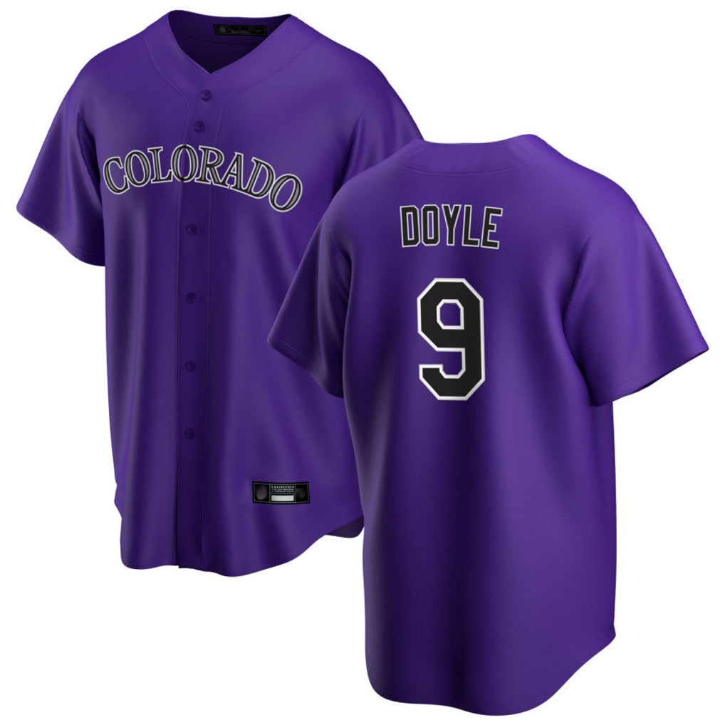 harde C.Rockies #9 Brenton Doyle Player Purple Game Home Stitched Jerseys