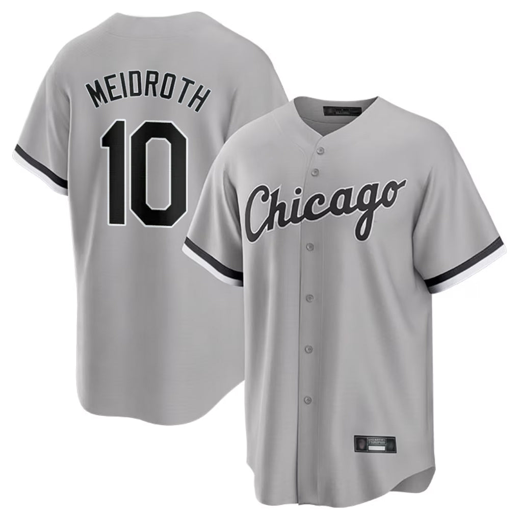 harde C.White Sox #10 Chase Meidroth Player Gray Home Game Stitched Jerseys