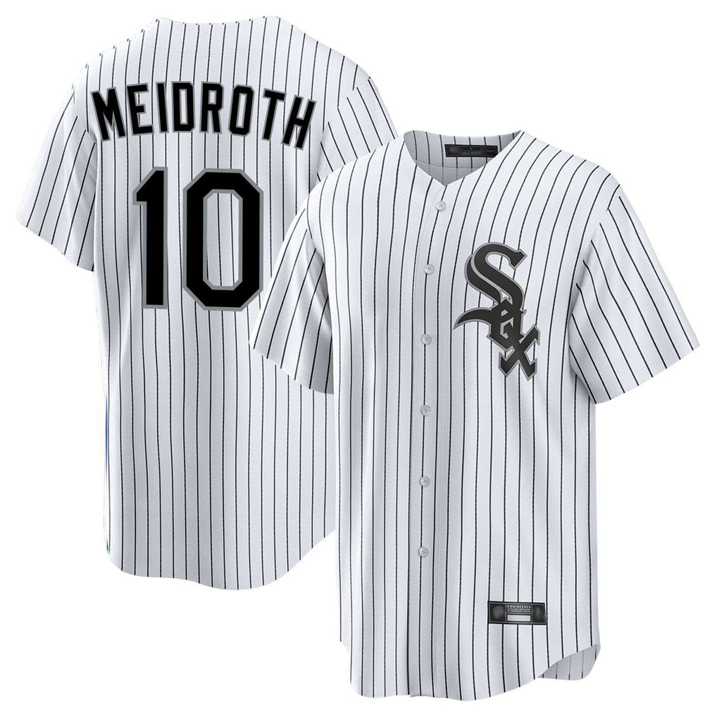 harde C.White Sox #10 Chase Meidroth Player White Stripe Home Game Stitched Jerseys