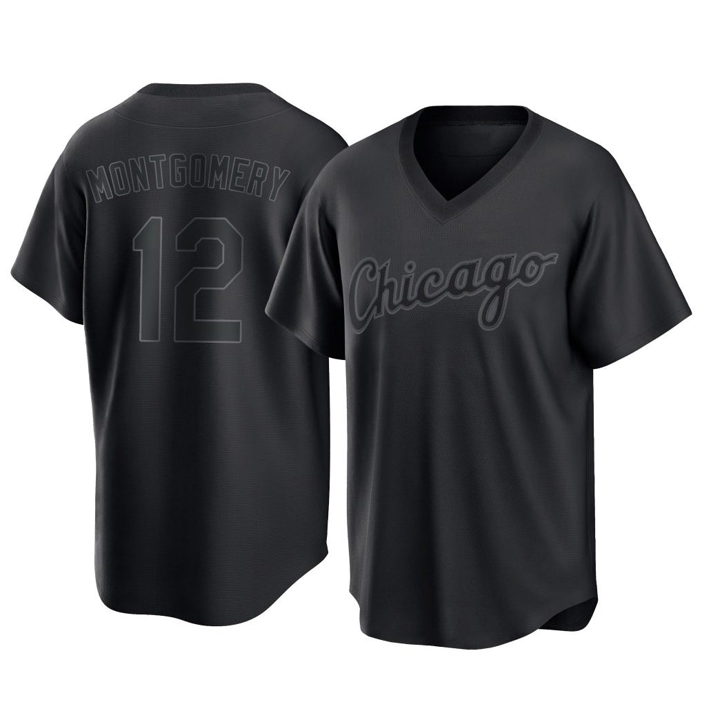 harde C.White Sox #12 Colson Montgomery Player Black T-shirt Home Game Stitched Jerseys