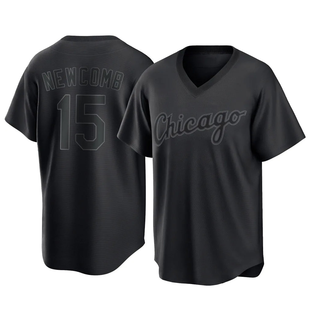 harde C.White Sox #15 Sean Newcomb Player Black T-shirt Home Game Stitched Jerseys