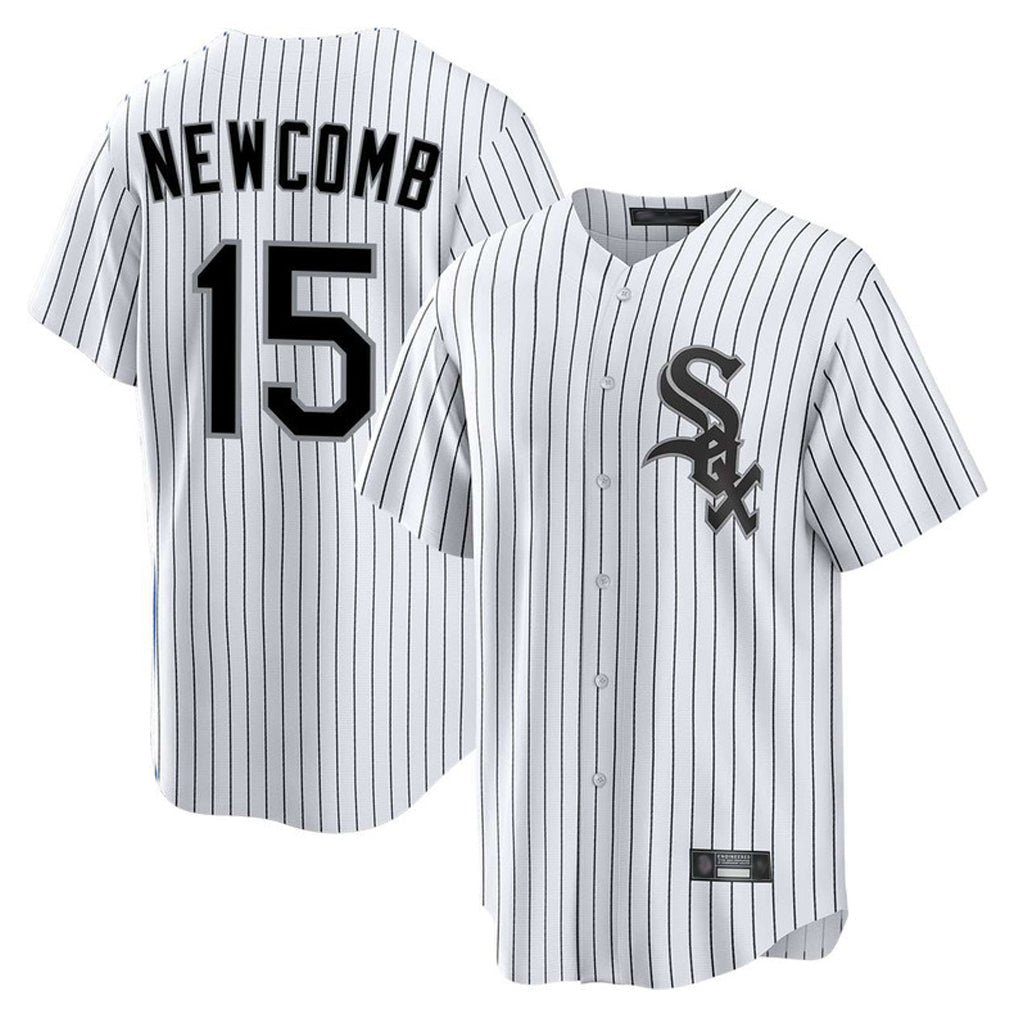 harde C.White Sox #15 Sean Newcomb Player White Stripe Home Game Stitched Jerseys