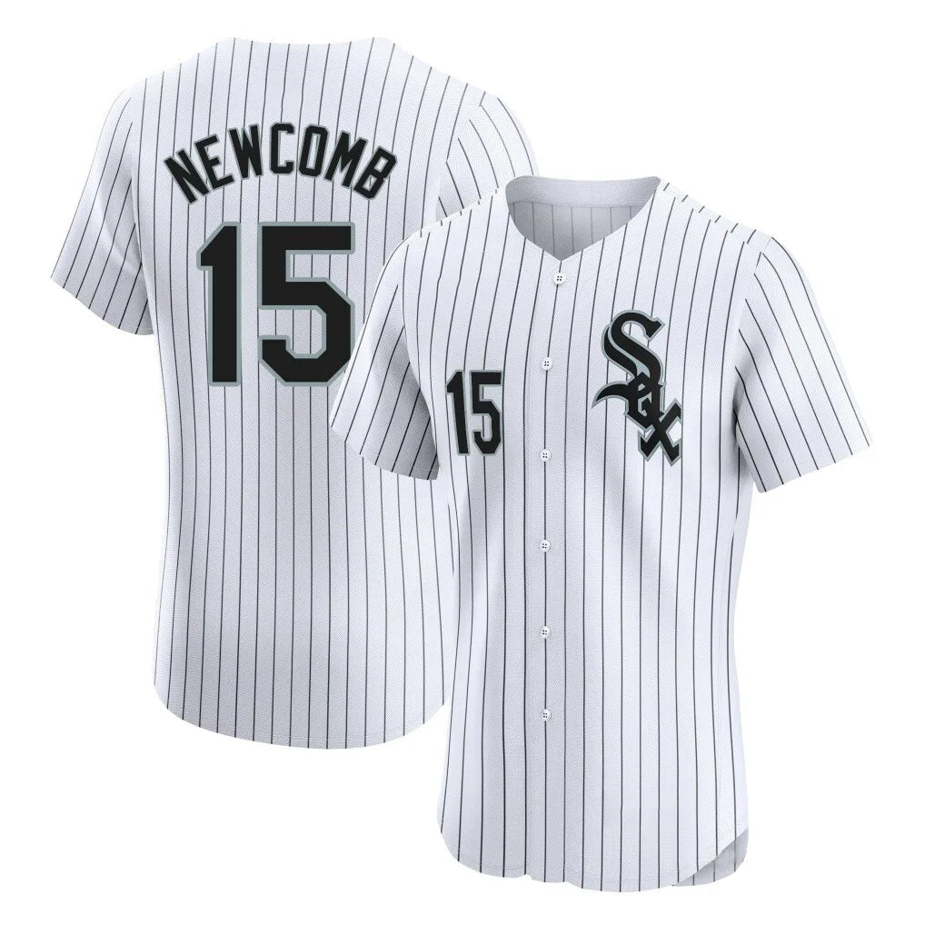 harde C.White Sox #15 Sean Newcomb Player White Stripe Limited Elite Home Stitched Jerseys