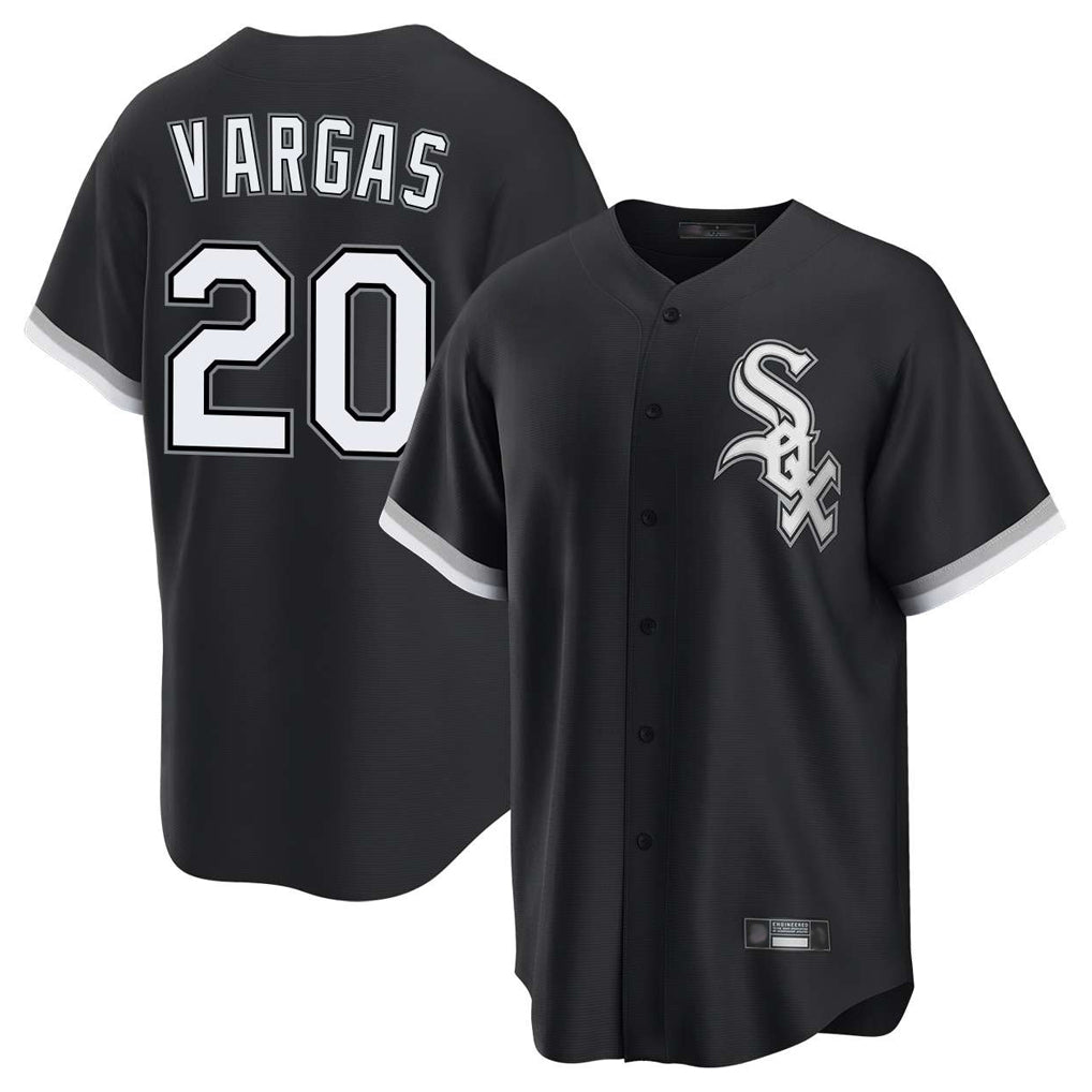 harde C.White Sox #20 Miguel Vargas Player Black Home Game Stitched Jerseys