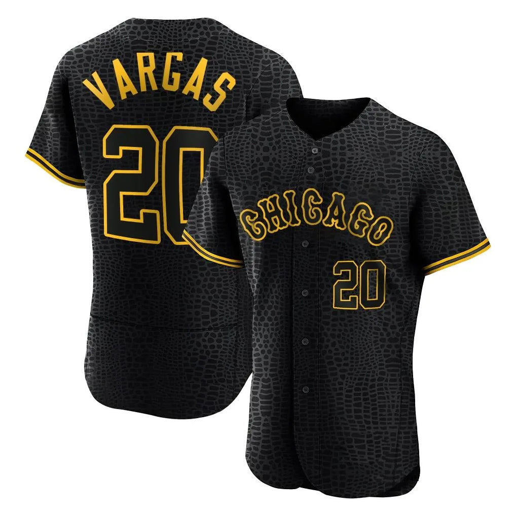 harde C.White Sox #20 Miguel Vargas Player Black Snake Skin City Limited Elite Home Stitched Jerseys
