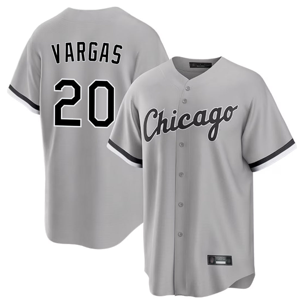 harde C.White Sox #20 Miguel Vargas Player Gray Home Game Stitched Jerseys