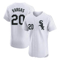 harde C.White Sox #20 Miguel Vargas Player White Stripe Limited Elite Home Stitched Jerseys
