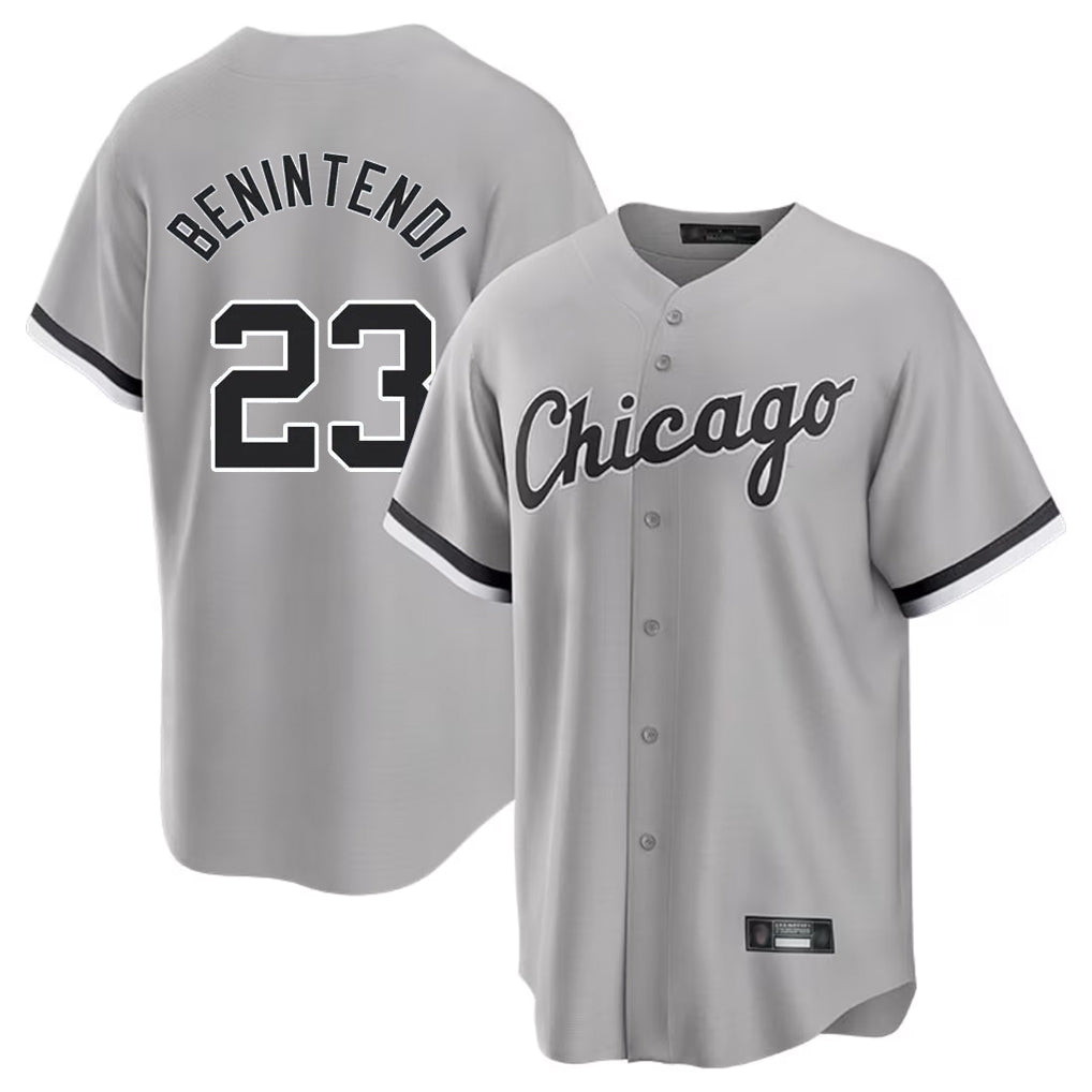 harde C.White Sox #23 Andrew Benintendi Player Gray Home Game Stitched Jerseys