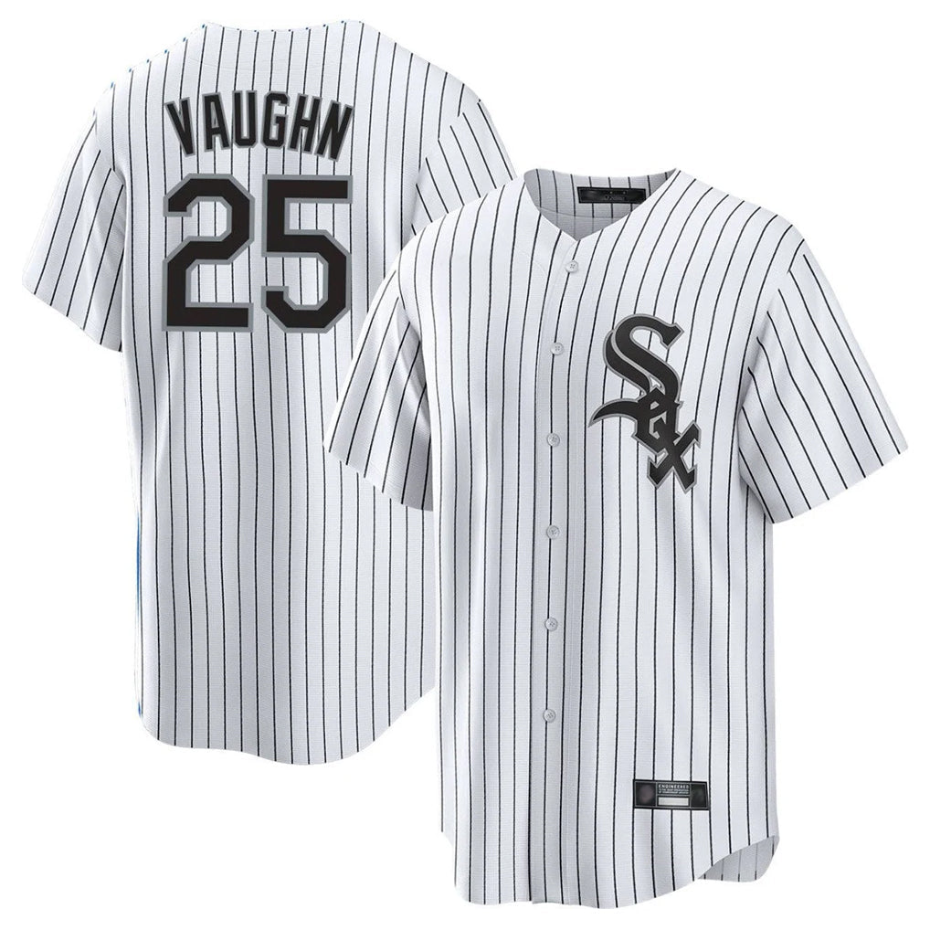 harde C.White Sox #25 Andrew Vaughn Player White Stripe Home Game Stitched Jerseys