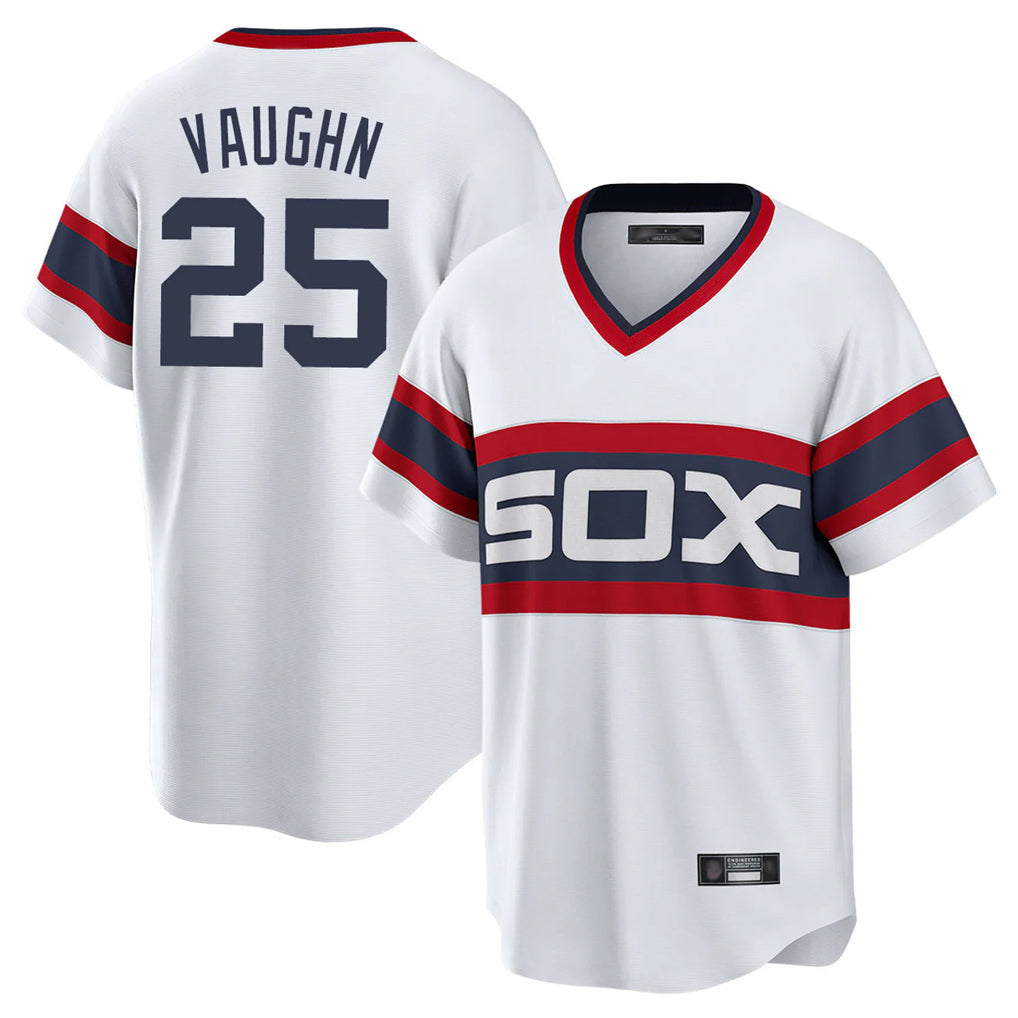 harde C.White Sox #25 Andrew Vaughn Player White Stripe Limited Home Stitched Jerseys