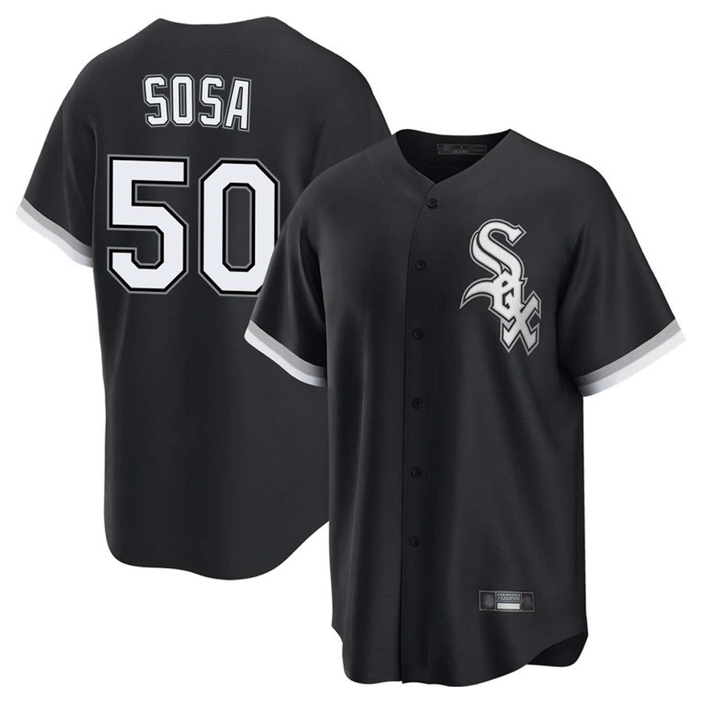 harde C.White Sox #50 Lenyn Sosa Player Black Home Game Stitched Jerseys